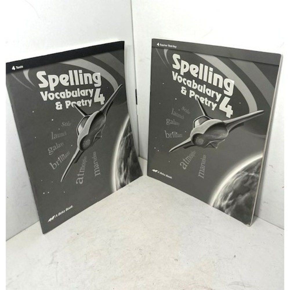 Abeka Spelling Vocabulary & Poetry 4 Student Tests and Teacher Key NEW 4t Grade